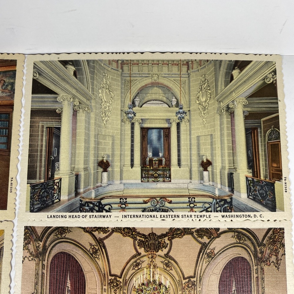 International Eastern Star Temple Postcard Lot 6 Unposted Study Treasure Room - Picture 7 of 8
